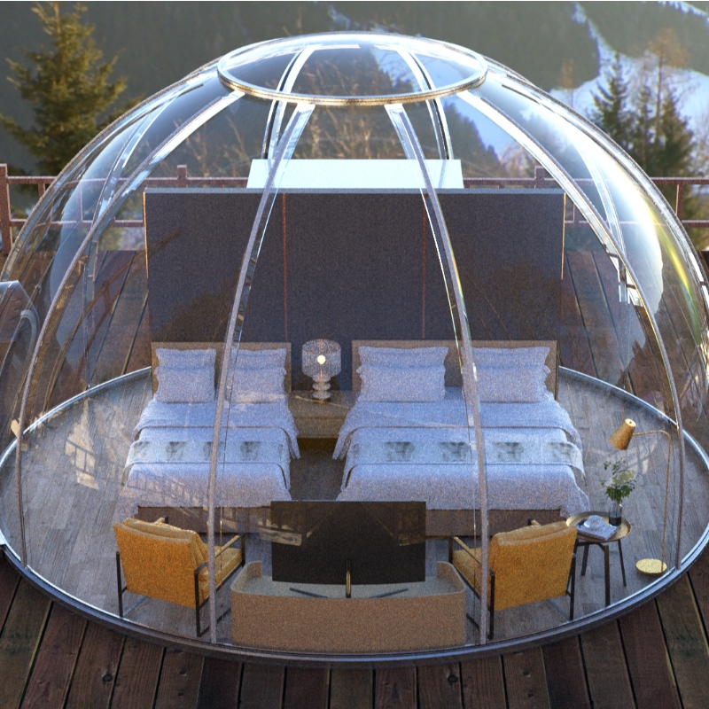 6 meter Lyx Transparent kupoltält geodetiskt utomhus camping kupoltält för resort hotell, Camping, Utomhusaktiviteter